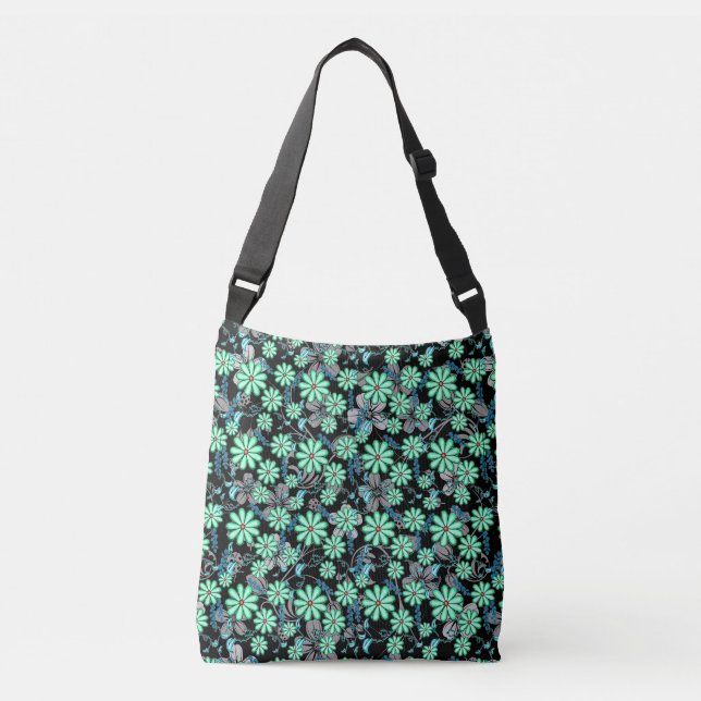 Bolsa Ajustável Padrão floral 17.b Preto BG (Frente)