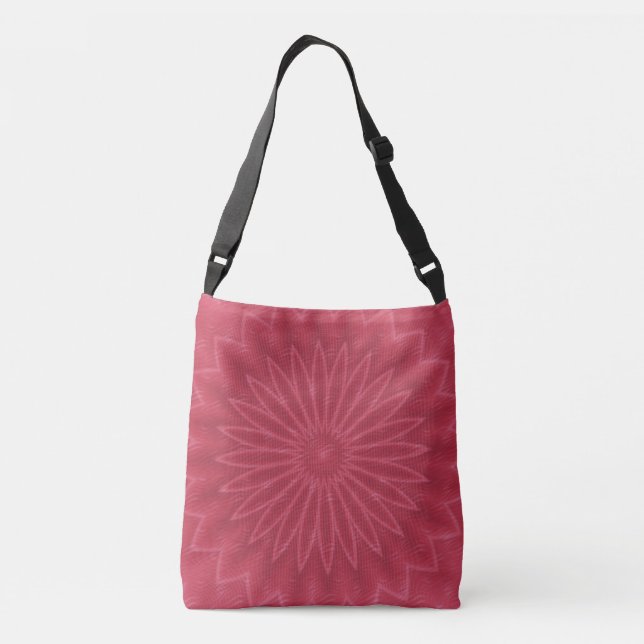 Bolsa Ajustável Padrão Floral Abstrato de Flores Rosa Magenta Femi (Verso)