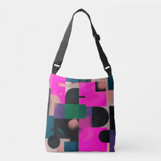 Bolsa Ajustável Padrão Floral Art Déco Verde Moderno