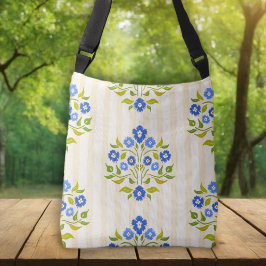 Bolsa Ajustável Padrão Floral Astors Bouquet Azul