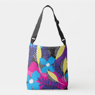 Bolsa Ajustável Padrão Floral de Abstrato de Cor Negrito