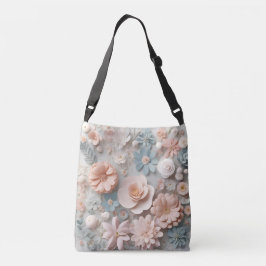 Bolsa Ajustável Padrão Floral de Pastel 3D
