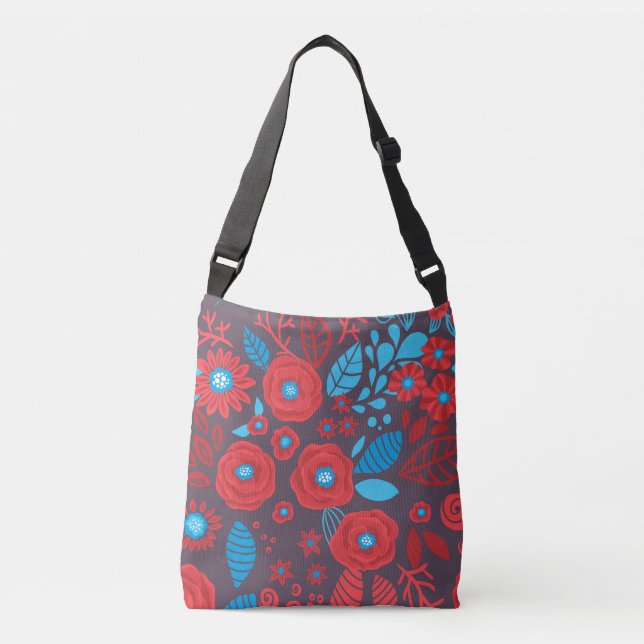 Bolsa Ajustável Padrão floral de rabisco (Frente)