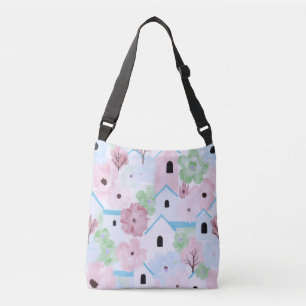 Bolsa Ajustável Padrão Floral Pastel Divertido