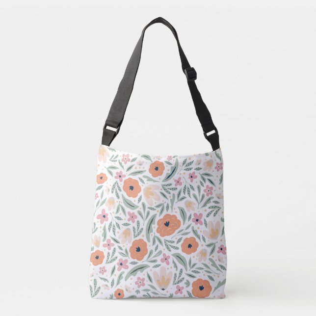 Bolsa Ajustável Padrão Floral Pastel Primavera (Frente)