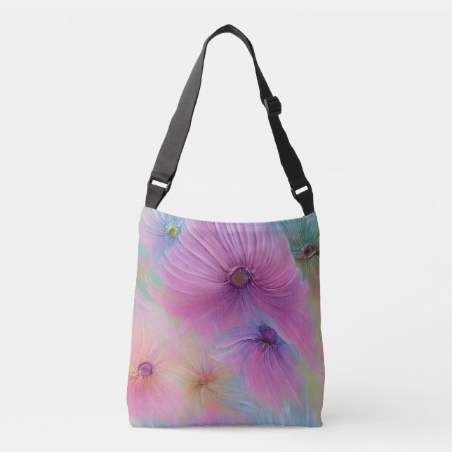 Bolsa Ajustável Padrão Floral Rosa Suave (Frente)