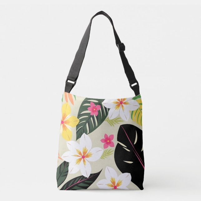 Bolsa Ajustável Padrão Floral Tropical Negrito (Frente)