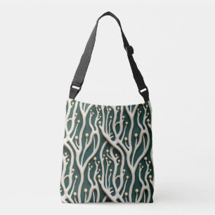 Bolsa Ajustável Padrão floral verde clássico Elegante