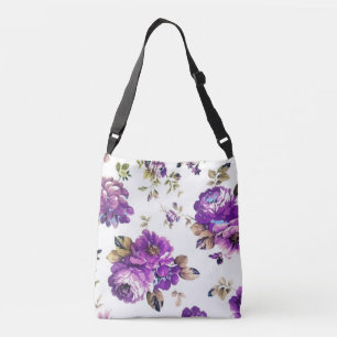 Bolsa Ajustável Padrão Floral Violeta