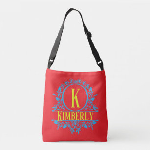 Bolsa Ajustável "Padrão Geo Retro" Monograma Personalizável