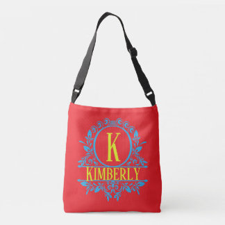 Bolsa Ajustável "Padrão Geo Retro" Monograma Personalizável