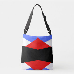 Bolsa Ajustável Padrão Geométrico Arlequim Moderno Vermelho Azul P