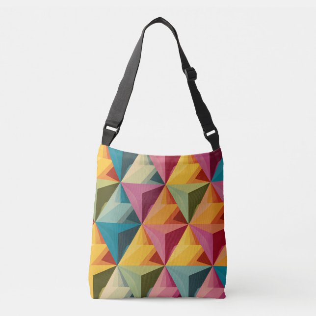 Bolsa Ajustável Padrão Geométrico de Triângulo Ousado (Frente)