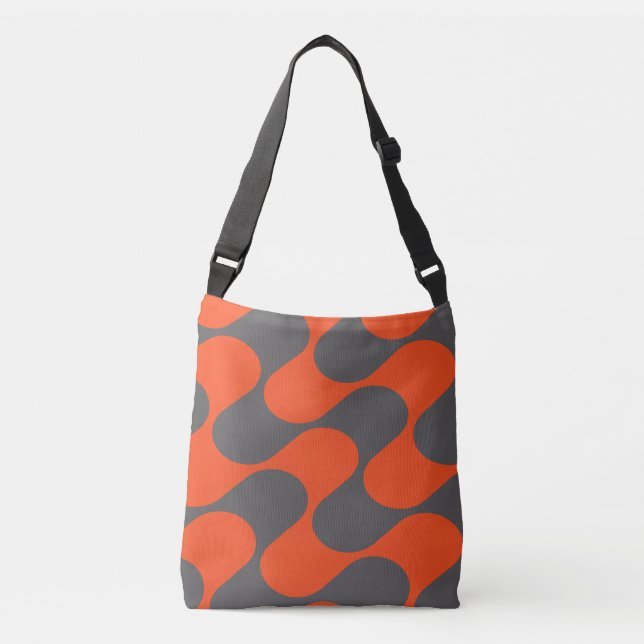 Bolsa Ajustável Padrão Geométrico Moderno De Laranja E Abstrato De (Frente)