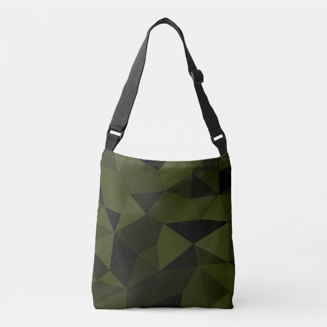 Bolsa Ajustável Padrão geométrico preto verde do exército escuro l (Frente)