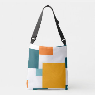 Bolsa Ajustável Padrão geométrico quadrado colorido, moderno e lúd