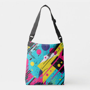 Bolsa Ajustável Padrão Geométrico Retroativo do anos 80 Oitenta