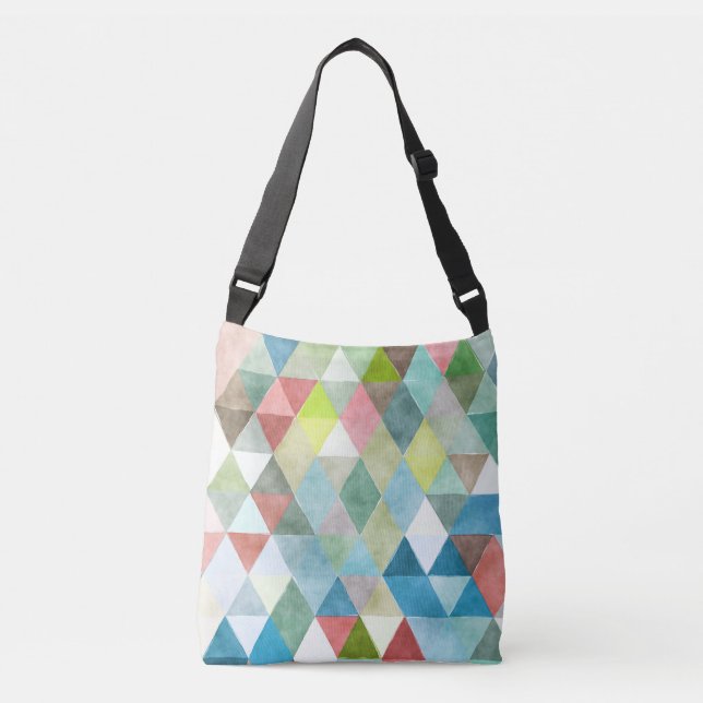 Bolsa Ajustável Padrão Geométrico / Triângulos do PixDezines Boho (Frente)