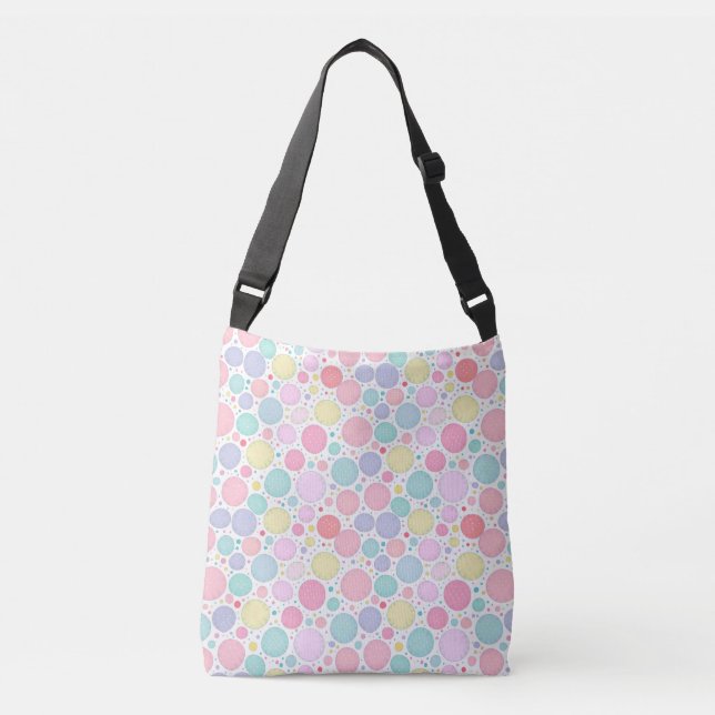 Bolsa Ajustável Padrão Imperfeito de Pontos Pastel (Frente)