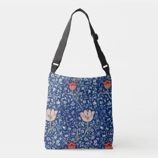 Bolsa Ajustável Padrão Índigo Floral Tulipa Vintage William Morris