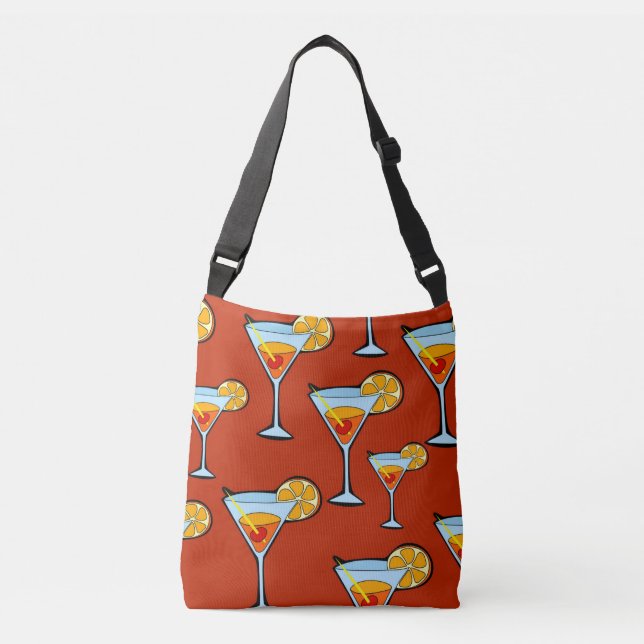 Bolsa Ajustável Padrão Laranja Escuro Martini Cocktail (Frente)