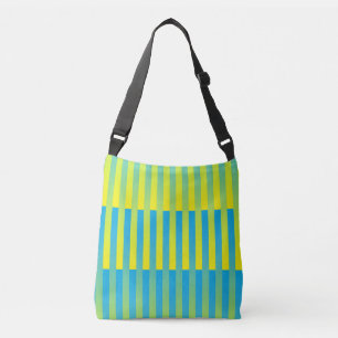 Bolsa Ajustável Padrão Listrado Azul Amarelo Verde