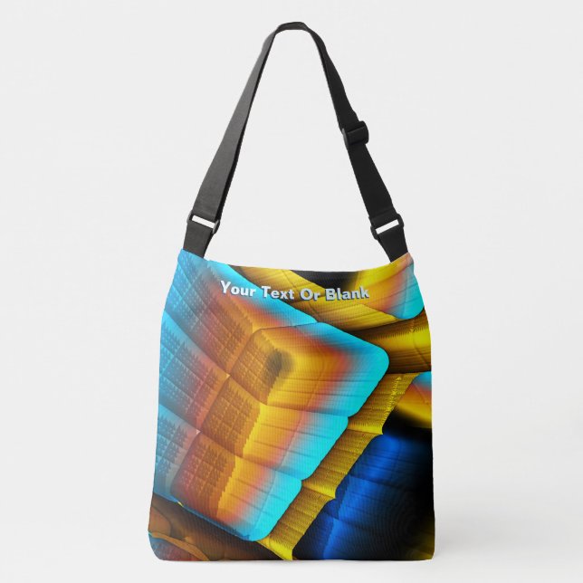 Bolsa Ajustável Padrão Metálico Azul-Dourado 33 (Frente)