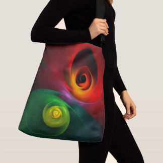 Bolsa Ajustável Padrão Moderno de Abstrato de Arte Yin Yang Verde