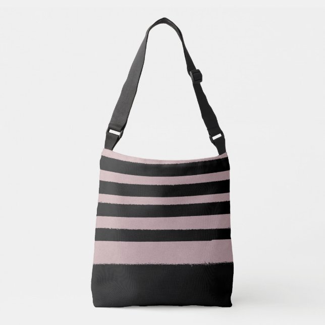 Bolsa Ajustável Padrão moderno de tendências preto-e-rosa-Abstrato (Frente)