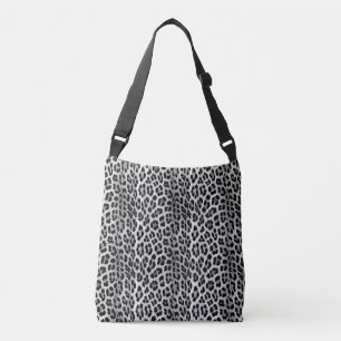 Bolsa Ajustável Padrão monocromático preto e branco, leopardo