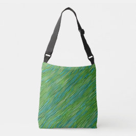 Bolsa Ajustável Padrão ondulado de abstrato em verde e azul
