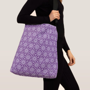 Bolsa Ajustável Padrão Oriental Purple Ayame Asanoha Japão