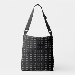 Bolsa Ajustável Padrão Oval Cinza Brilhante no Preto