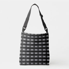 Bolsa Ajustável Padrão Preto e Prata Claro Único Moderno