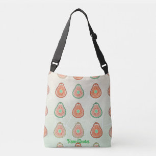 Bolsa Ajustável Padrão Retro de Abacate – Pêssego e Verde Menta