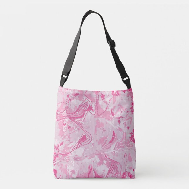 Bolsa Ajustável Padrão rosa abstrato (Verso)