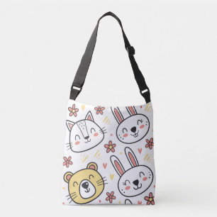 Bolsa Ajustável Padrão sem costura com animais de desenho animado
