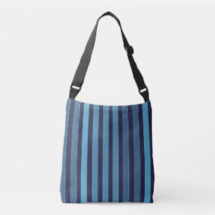 Bolsa Ajustável Padrão simples listrado azul retrô