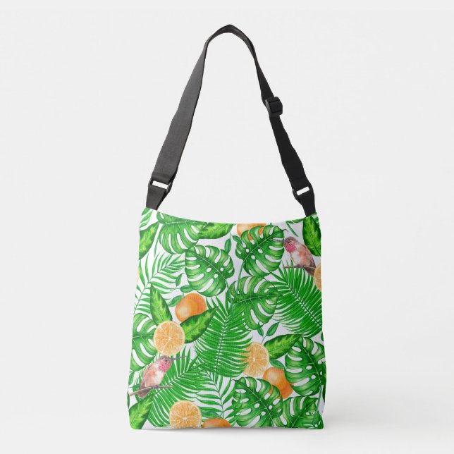 Bolsa Ajustável Padrão tropical, beija-flores II (Frente)