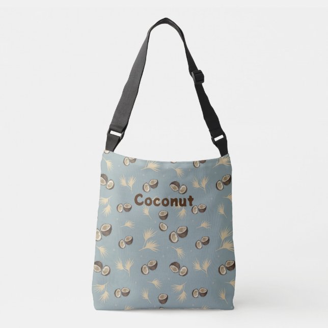 Bolsa Ajustável "Padrão Tropical Boho Coconut" (Frente)