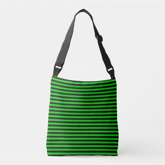 Bolsa Ajustável Padrão Verde Black Stripes Invisível (Frente)