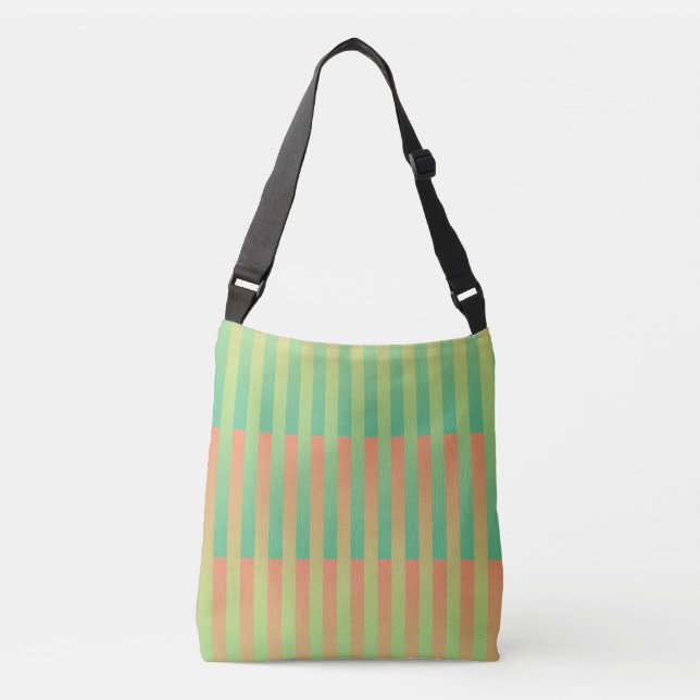 Bolsa Ajustável Padrão verde laranja riscado (Frente)
