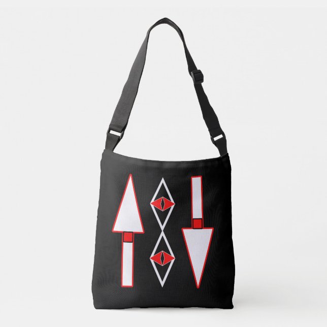 Bolsa Ajustável Padrão vermelho e preto,inspiração de tendência (Frente)