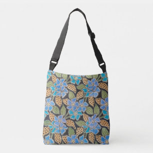 Bolsa Ajustável Padrão Vinca das Flores Azuis