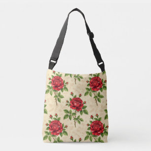 Bolsa Ajustável Padrão vintage de rosa vermelha