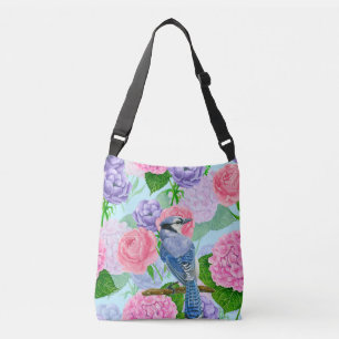 Bolsa Ajustável Padrões de cor da água do jay azul e flores
