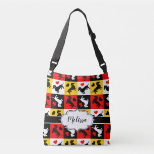 Bolsa Ajustável Padrões de Gingham Coloridos de Sacos e Coraçõe