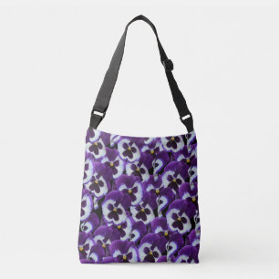 Bolsa Ajustável Painel Branco E Púrpura Impressão_Cross Body Bag