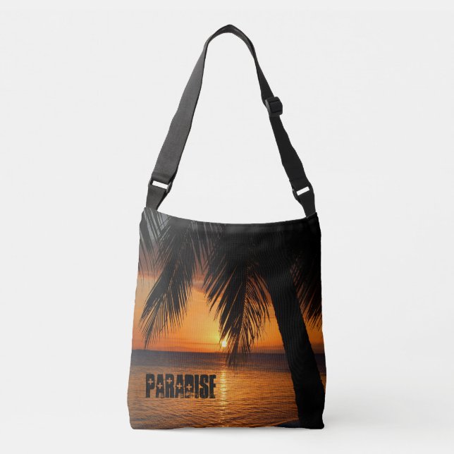 Bolsa Ajustável Pais Tropicais de Praia e Palmeiras do Paraíso (Frente)
