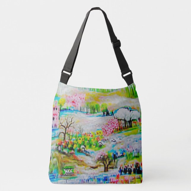 Bolsa Ajustável Paisagem de Aquarela 2 (Frente)